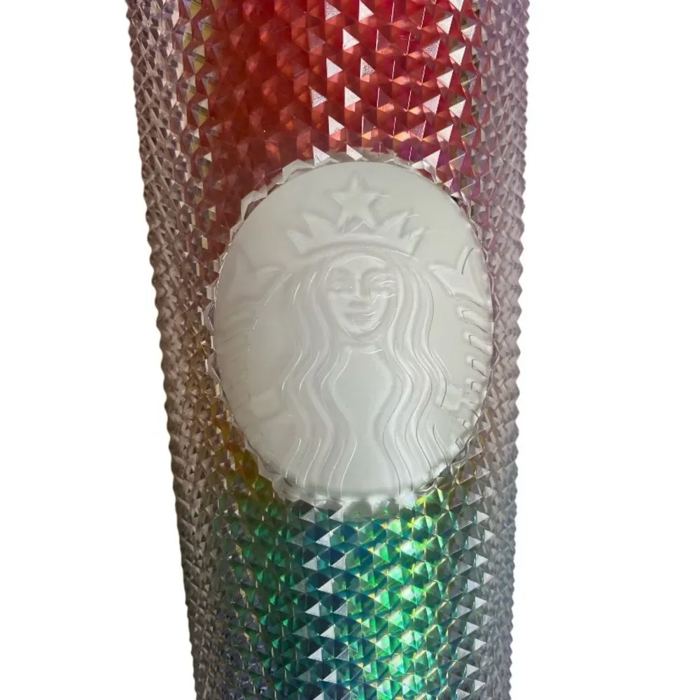 Starbucks Rainbow Studded Tumbler Venti Pride 24oz Summer 2020 with Straw